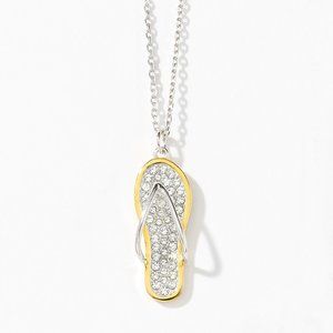 Touchstone Crystal Flip Flop Necklace